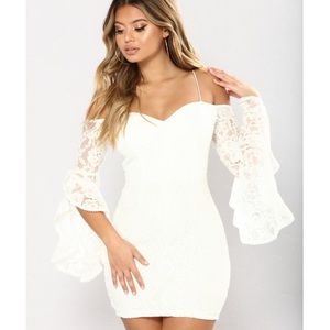 White Bell Sleeve Dress